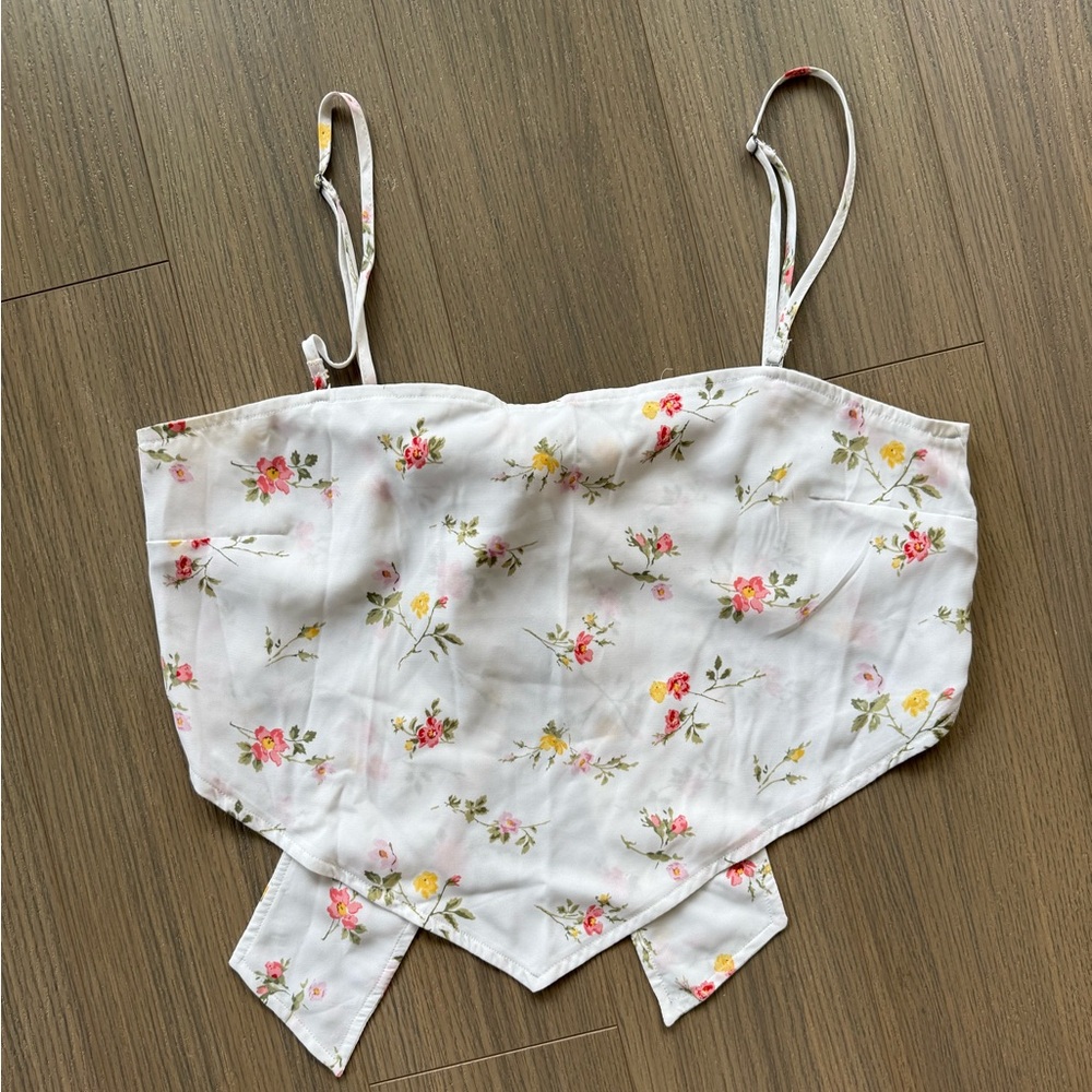 Abercrombie Tie Floral Crop Top